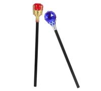 Hemobllo 2pcs Royal King Wand Cosplay Cane Prop for Halloween Party Dress Up Role Playing Accessories with Material and Unique Blue Design