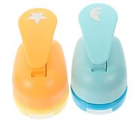 Hemobllo 2pcs Shape Hole Punch Moon Star DIY Craft Puncher for Paper Scrapbooking Cards Gift Tags Art Projects