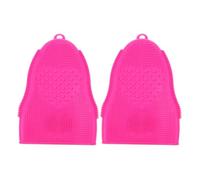Hemobllo 2pcs Silicone Makeup Brushes Cleaner Mat with Foldable Soft Egg Shape Design for Travel and On-the-go Use Portable Cosmetics Brush Cleaning Pad