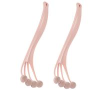 Hemobllo 2pcs Silicone Showering Brush Set with Long Handle Back Scrubber, Dual-Function Exfoliating Body Scrubber for Bathing and Shower, Soft Non-Slip Silicone Head for Deep Cleaning