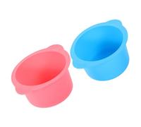 Hemobllo 2pcs Silicone Wax Warmer Liner High-temperature Resistant Bowls for Hair Removal Non-stick Wax Melt Liners Pink and Blue for Waxing and Beauty Treatments