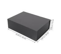 Hemobllo 2pcs Small Black Magnetic Closure Boxes with Lid, Foldable Hard Cardboard Present Packaging Boxes 26x18x7.5cm for Birthday and Party Wrapping