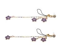 Hemobllo 2pcs Small Flower Pendant Phone Dust Plug Headphone Jack Charm 3.5mm Audio Plug