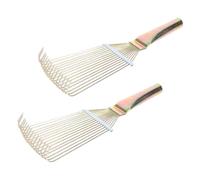 Hemobllo 2pcs Small Wool Rakes Heavy Duty Steel Livestock Combs for Pet Grooming and Sheep Shearing, Smooth Hair Removal Brush Suitable for Household and Farm Use Random Style