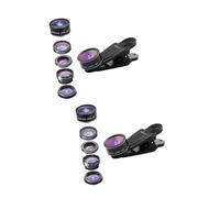 Hemobllo 2pcs Smartphone Camera Lens Kit Fish-eye Super Wide Angle Macro Teleconverter Lenses for Mobile Photography Compatible Phones for Travel and Outdoor Photography