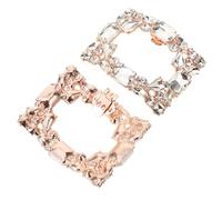 Hemobllo 2pcs Sparkling Rhinestone Shoe Clips Rose Gold Square Shoe Charms for Women Dress Wedding Bridal Detachable Decorative Accessories Glamorous Buckle Embellishments