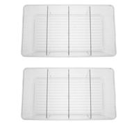 Hemobllo 2pcs Stackable Multi-compartment Plastic Organizer with Flexible Layout and Detachable Compartments, Desktop Storage Box for Professionals and Students in Study Environments