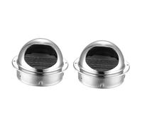 Hemobllo 2pcs Stainless Steel Air Vent Louver Grille for Cooker Hood Exhaust Outlet Practical Ventilation Device for Kitchen Stove Gap Covers Silver