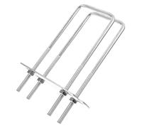Hemobllo 2pcs Stainless Steel Square U-Shaped Exhaust Clamps with Extended Fastener for Pipe Mounting, Easy Installation for Boat and Furniture Applications