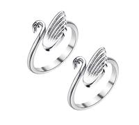 Hemobllo 2PCS Swan Shaped Crochet Rings for Knitting and Sewing Durable Finger Loop Yarn Tension Tools Easy to Wear Left Right Hand Multi Functional Craft Accessories
