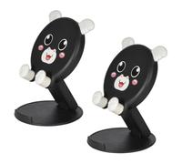 Hemobllo 2pcs Universal Folding Phone Holder Stand for Desktop Conferencing and Live-streaming, Silicone and Abs Material, Safe Phone Holding with Minimal Screen Occlusion, Compact