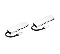 Hemobllo 2pcs Usb Adapter Type-c Hub Multi-function Usb-c Hub Adapter for Usb Ports for Laptop and Desktop Use