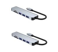 Hemobllo 2pcs Usb Hub for Laptop Phone Tablet Ports Dock Holder Hub Slot Video Adapter for Usb c Multi-port Adapter