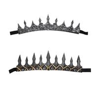 Hemobllo 2pcs Vintage Medieval King Crown Cosplay Props for Halloween Party Performance Royal Crown for Men Prince Tiara Costume Accessories