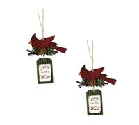 Hemobllo 2Pcs Vintage Rustic Wooden Christmas Hanging Sign with Bird Design Elegant Xmas Wall Decor Pendant for Door and Home Reusable Holiday Ornament for Festive Party Atmosphere