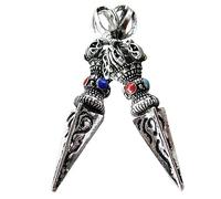 Hemobllo 2Pcs Vintage Vajry Pestle Pendant for Men Metal Retro Charm Keychain DIY Hanging Decoration Compact Tibetan Religious Design for Backpack Necklace Gift