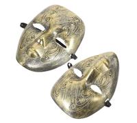 Hemobllo 2pcs Vintage Venetian Masquerade Masks for Men and Women, Full Face Plastic Masks Comfortable Wear and Easy Style Matching, for Prom and Masquerade Parties