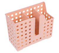 Hemobllo 2pcs Wall-mounted Hollow Kitchen Utensil Holder Set, Pink Plastic Cutlery Draining Basket with Chopstick and Spoon Storage for Household Organization