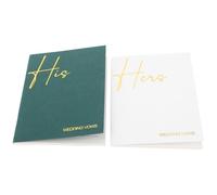 Hemobllo 2pcs Wedding Vow Book with Lined Pages and Keepsake Design, Elegant Paper Notebook for Bride and Groom, for Wedding Ceremony and Celebration