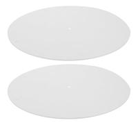 Hemobllo 2pcs White Felt Turntable Mats Record Player Protective Pads with Anti-slip Design for Long-term Use on Vinyl Recorders and Vinyl Turntables