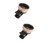 Hemobllo 2pcs Wide Angle Macro Lens for Smartphone Clip Camera Lens Golden Color Compatible and for Detailed Close-ups of Jewelry Flowers and More