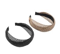 Hemobllo 2pcs Wide Hollow Rattan Headband Wide Woven Hollow Rattan Headband Versatile Styling Resistant to Deformation Women Boho Unique Boho Style Occasion Outfits Daily Activities