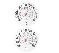 Hemobllo 2pcs Window Thermometer for Indoor and Outdoor Use with Secure Large Suction Cup and High Accuracy Reading, Suitable for Home and Garage, Pvc and PC Material, White Colour