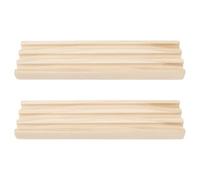 Hemobllo 2pcs Wooden Domino Holders Pinewood Non-slip Domino Trays for Desktop Tile Games Mexican Train Rack Organizer Stand