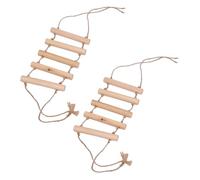 Hemobllo 2pcs Wooden Parrot Climbing Ladder Swing for Birds, Safe to Use Pet Supplies Rope and Wood Material, Encouraging Pet Exercises at Home