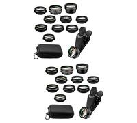 Hemobllo 2sets Mobile Phone Wide Angle Photography External Lens Kit Compatible All Smartphones Includes High-performance Lenses and Storage Bag for Capturing Stunning Perspectives