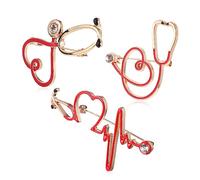 Hemobllo 3 Pcs Creative Stethoscope Brooches Doctor Nurse Pins for Clothes Bags Jackets Unique Medical Collar Accessories to Enhance Style and Personality