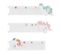Hemobllo 3 Pcs Unicorn Metal Hair Combs Set with Anti-static Massage Hairbrushes, Chic Multipurpose Styling Tools for Detangling and Hair Care