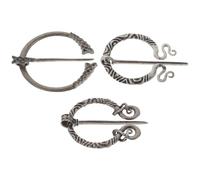 Hemobllo 3 Pieces Viking Brooch Set Alloy Cloak Pins Shawl Clips Medieval Costume Accessories for Men and Women