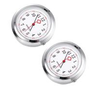 Hemobllo 30mm Fob Watch Replacement Heads, 2 Pcs Large Quartz Watch Inserts for Professional Uniform Lapel Watches, Clear Dial with Bold Arabic Numerals, Silver