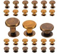 Hemobllo 30pcs Flat Head Rivet Screw Posts for Book Binding and Leathercraft DIY, Metal Hammer Rivets with Screw Fixing for Notebooks, Belts, and Craft Projects