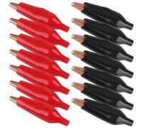 Hemobllo 30pcs Insulated Electrical Test Alligator Clips Clamps, 4.5cm Small Metal Crocodile Clips for Power Testing and Wire Connections, 15 Red + 15 Black