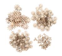Hemobllo 350pcs Unfinished Wood Slices Wooden Slice Floral Pattern Cutouts Craft Wood Beige Charming Floral Design Smooth Wooden Material Spatial Thinking Encourage Imagination DIY Projects