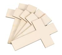 Hemobllo 36 Pcs Wooden Crosses for Craft - Unfinished Blank Wood Cross Cutouts (11x7cm) - Smooth Small Holding Crosses for Sunday School Kids Painting, DIY Baptism Favours & Memorial Decor