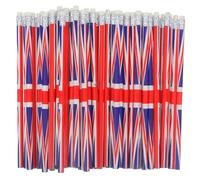 Hemobllo 36pcs British Union Jack Flag Wooden Pencils with Eraser, 7.5-inch Festival Writing Pencils for School Classroom and ’ Office Supplies