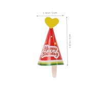 Hemobllo 36pcs Mini Birthday Hats Cake Toppers Korean Style DIY Cupcake Decorations for Parties Shower Dessert Picks with Polka Dot Stripe and Star Patterns