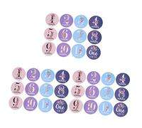 Hemobllo 36pcs Monthly Sticker Milestone for Boy Girl Newborn Cute Flower Pattern Boy Girl Sticker Newborn Milestone for Born Celebration Welcome Sign