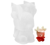 Hemobllo 3D Deerlet Shaped Silicone Epoxy Mold, DIY Resin Mold for Home Decor, Desktop Ornament, Bag Pendant, White, 3.15 x 2.36 x 1.77 Inches