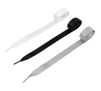 Hemobllo 3pcs 1.2m Satin Ribbon Shoelaces for Women, Black White Grey Casual Decorative Shoe Laces, Trendy Fashion Accessories for Trainers and Sneakers