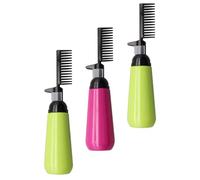 Hemobllo 3pcs 130ml Hair Dye Comb Bottle Set Plastic Root Applicator Bottles with Brush for Salon and Home Hair Coloring Dispensing Tools Random Color