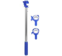 Hemobllo 3pcs Adjustable Window Opening Rod Set with Anodized Aluminum Alloy Poles, Silver Extension Curtain Pull Wands with Blue Duck and Apple Hook Heads for Bedroom, Kitchen, Living