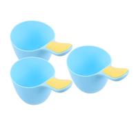 Hemobllo 3pcs Bathing Cups Blue Plastic Shampoo Rinse Jug for Newborns and Hair Wash Bath Tub Rinse Mug for Daily Bath Essentials