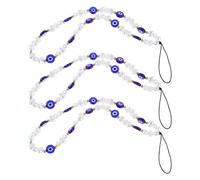 Hemobllo 3pcs Beaded Phone Charm Eye Beads Lanyard Wrist Strap for Cellphone Jewelry Accessories Everyday Events