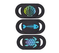 Hemobllo 3pcs Cute Cartoon Laptop Webcam Privacy Cover Slide Turtle Fishbone and Color Shell Designs Protect Your Device Camera Fun and Creative Style