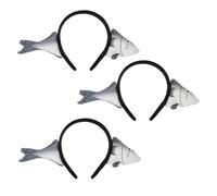Hemobllo 3pcs Cute Fish Headband Salted Fish-themed Animal Headband Funny Costume Accessory for Women Party Live Streaming