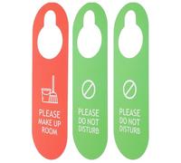 Hemobllo 3pcs Double-sided Pvc Hotel Door Hanger Signs Do Not Disturb Door Tags Reminder Pendants for Hotel Room and Office Handles Random Color